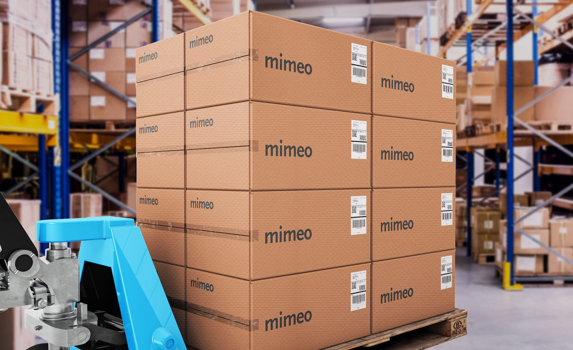 carton boxes on pallet in warehouse