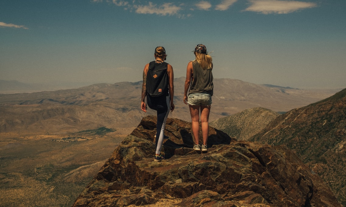 people stood on mountain