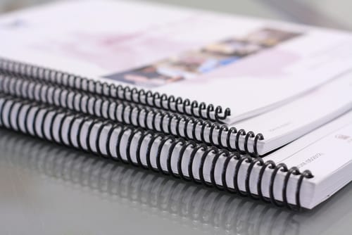 spiral bound business documents