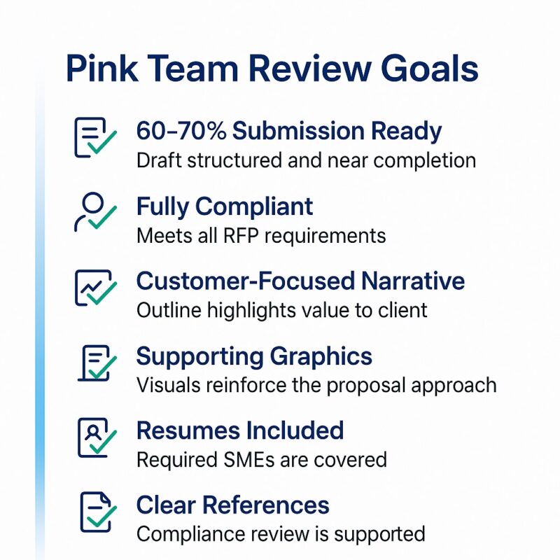 An infographic showing the pink team review process and checklist.