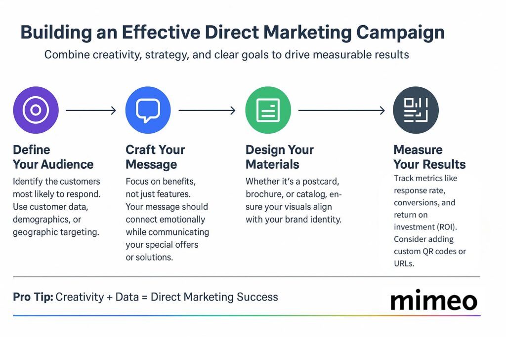 Infographic detailing effective direct marketing campaigns for small businesses. 