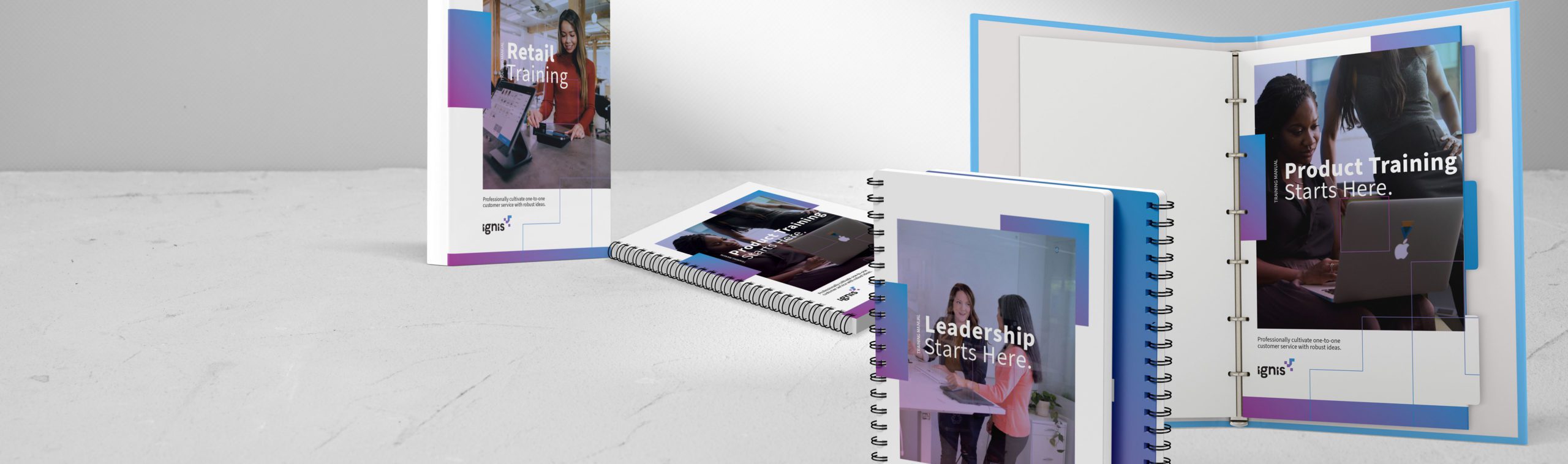 printed manuals, spiral bound and tabbed binder
