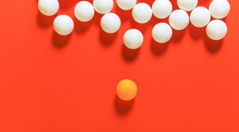 orange and white ping pong balls