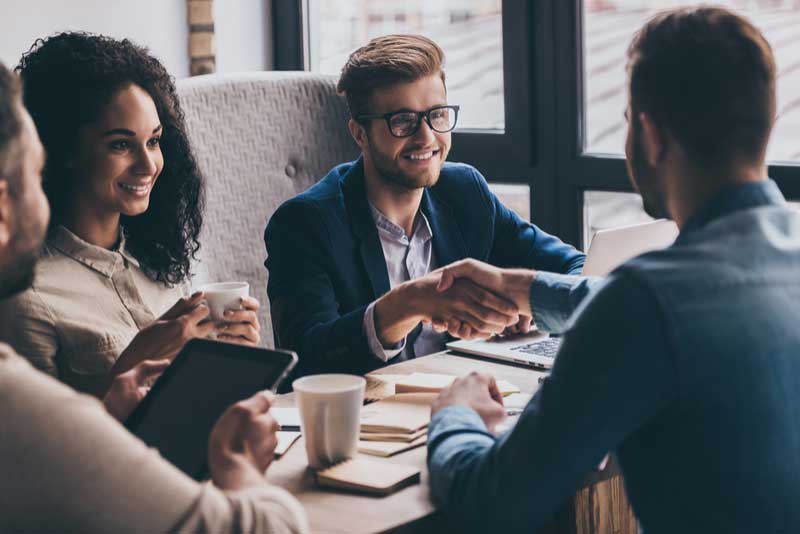 Business People Talking at a Table