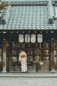 Japanese Woman at a Temple