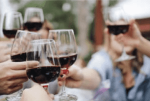 People Having a Toast with Wine Glasses