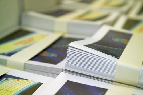 stacks of brochures printed in bulk