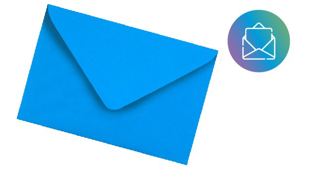 blue envelope Mimeo