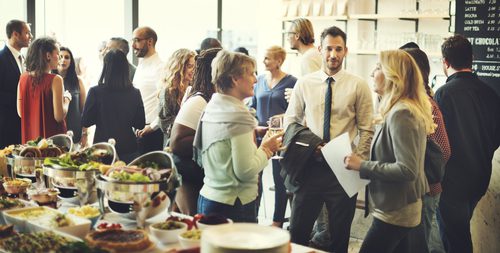 business people attending trade shows