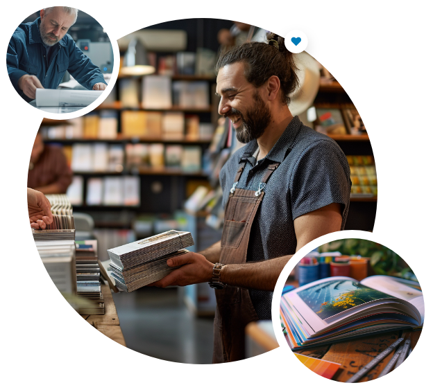 Person holding printed books