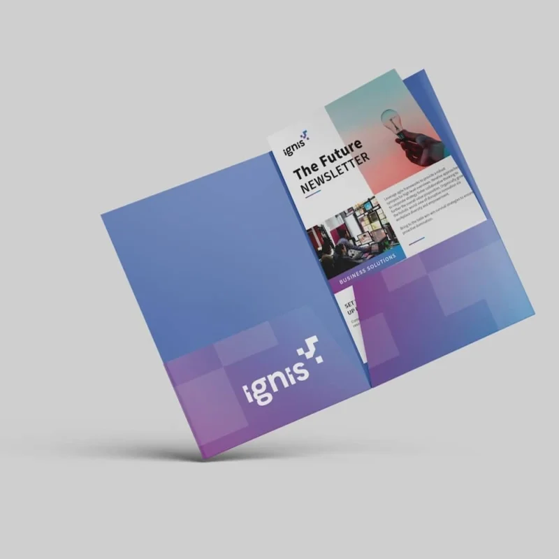 marketing folder with sleeve