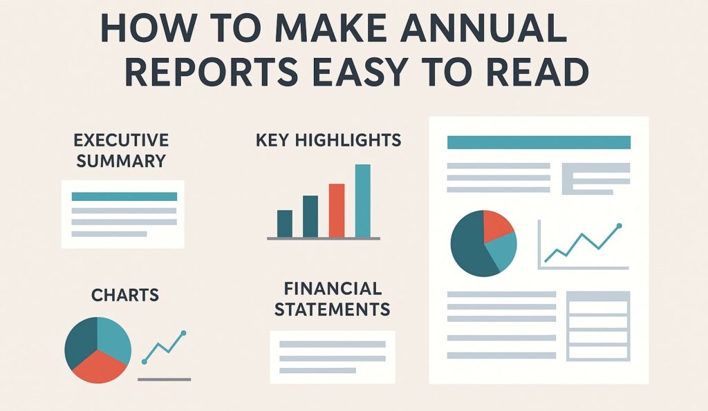 Infographic showing best practices for annual report printing services