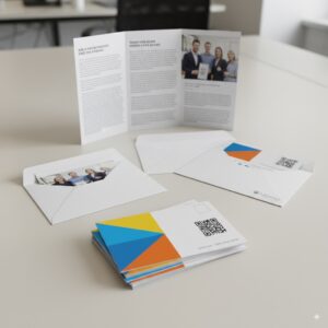 membership drive printing products on a table
