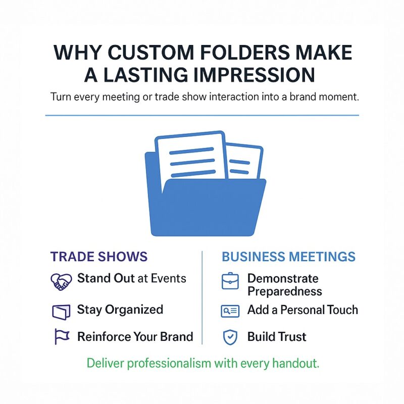 Infographic about how printed folders for associations make a lasting impression. 