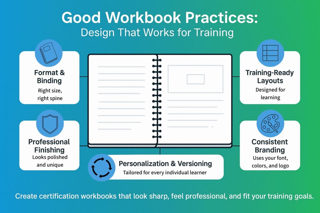 Certification workbook printing best practices. 