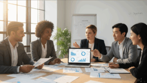 ABM marketers at a table