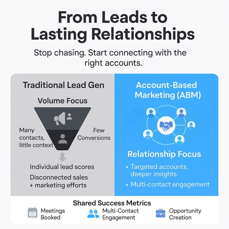 ABM mistakes include treating your marketing like traditional lead generation. 