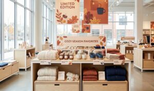 seasonal retail display signage in a store.