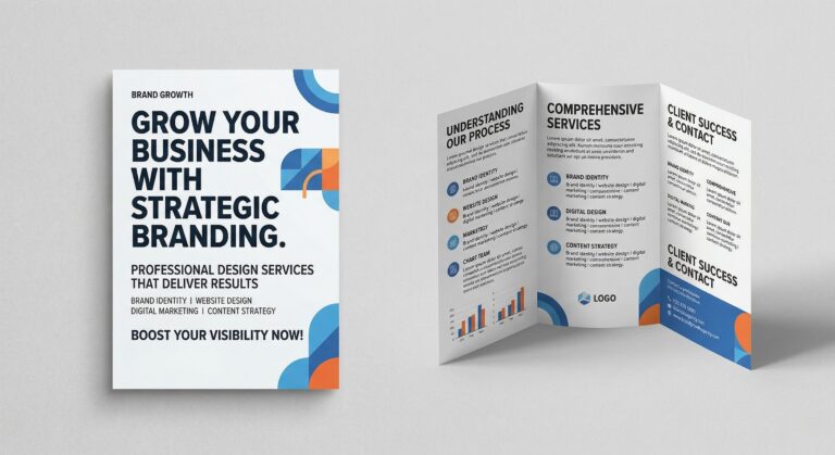 An image comparing a flyer vs brochure