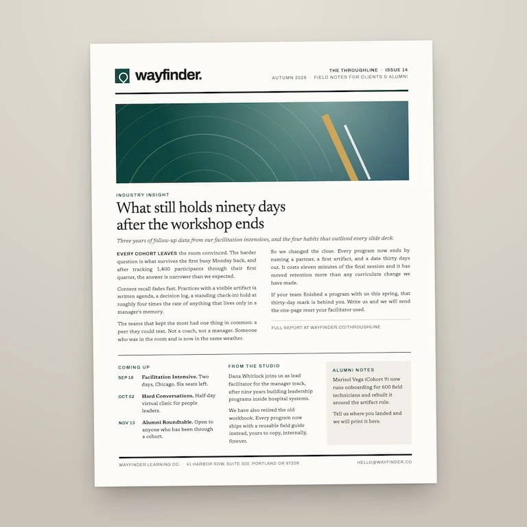 A printed training newsletter