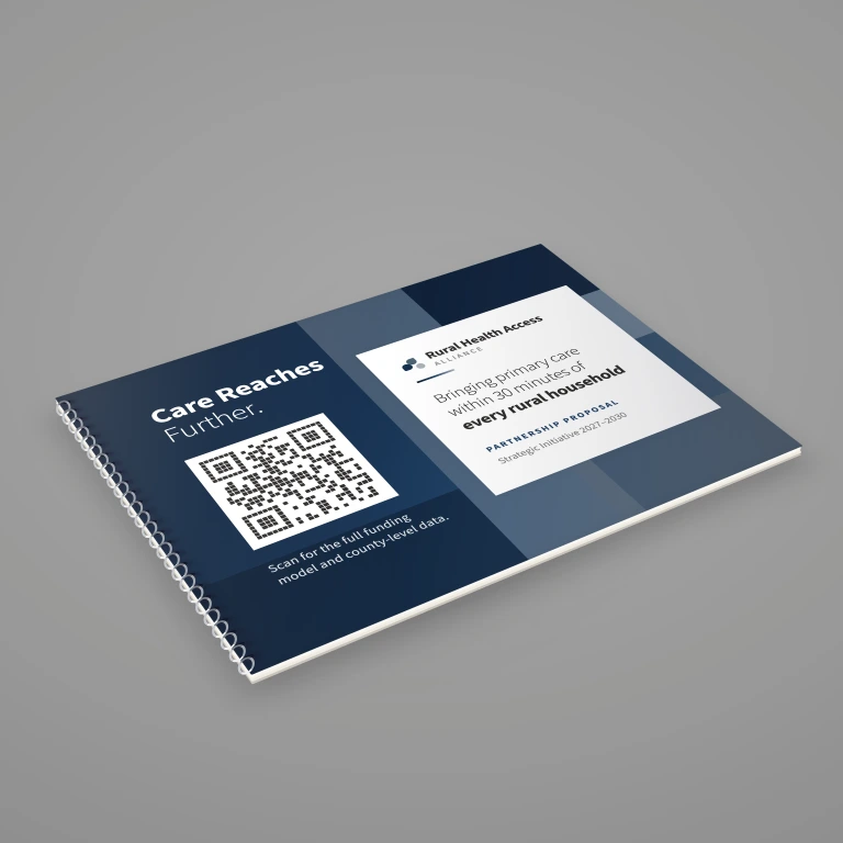 A spiral bound association proposal on a gray background
