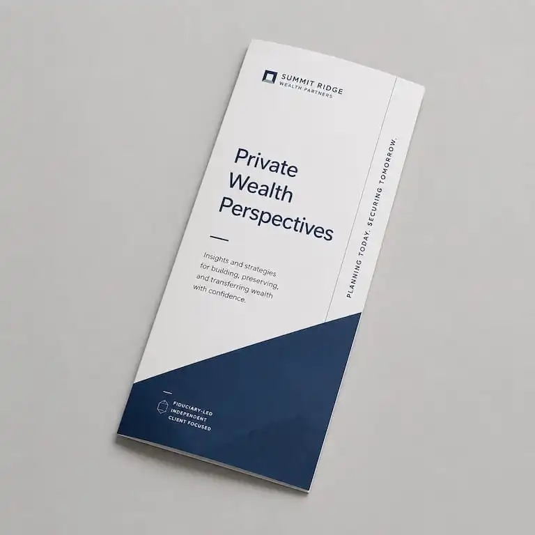 tri-fold finance brochure